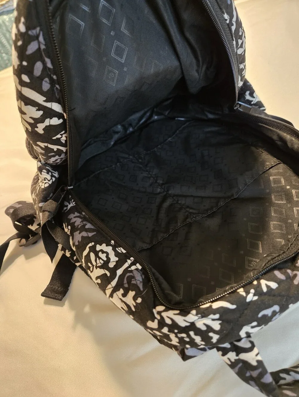 Vera Bradley mini backpack black And White